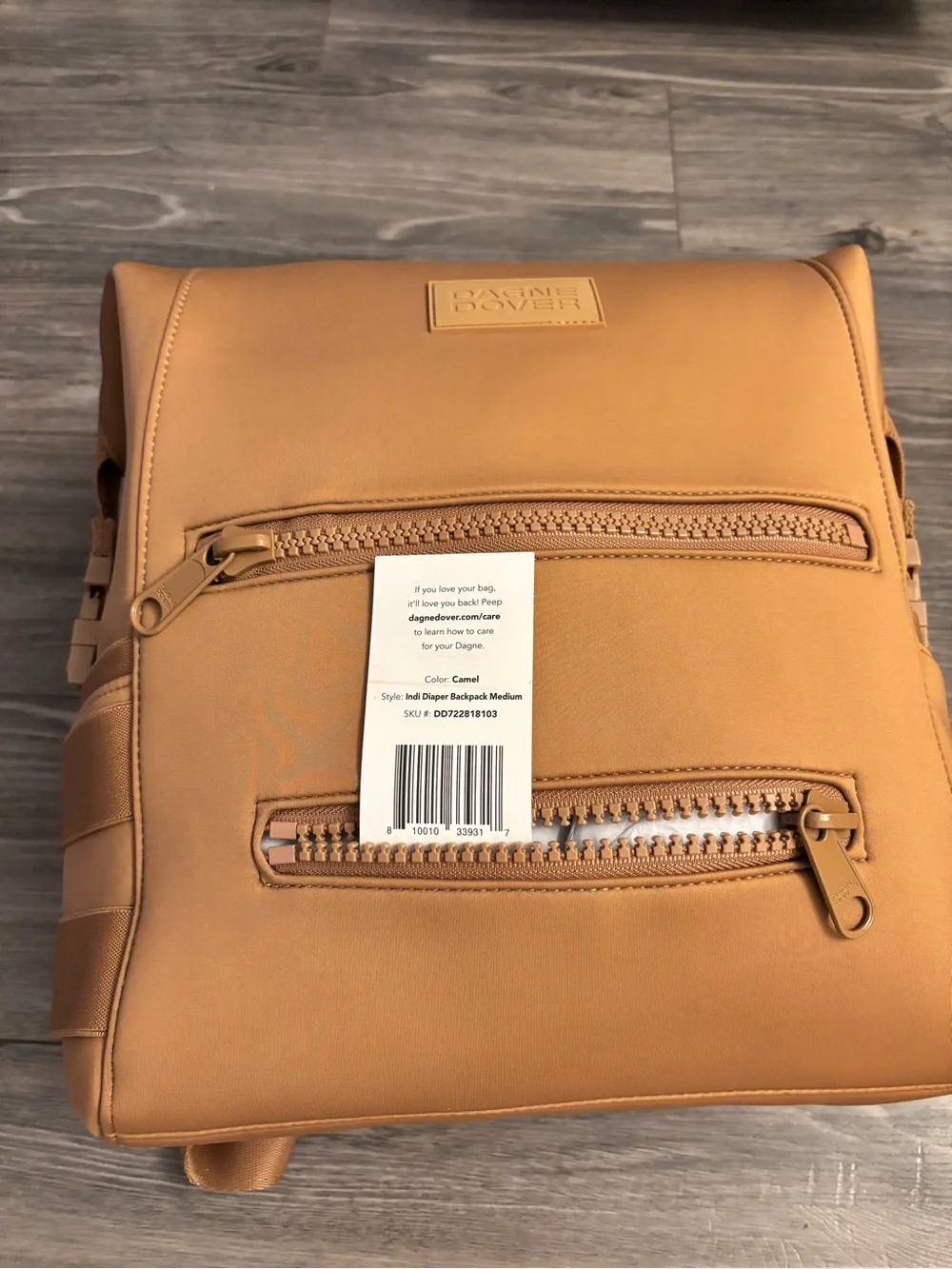 Dagne Dover Indi Diaper Backpack Camel Med NWT